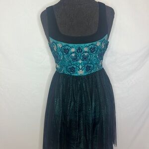 Anthropologie Niki Tlapan embroidered silk tulle dress